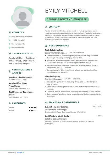 Sage resume template